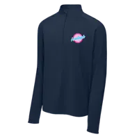 Navy Quarter Zip With Logo  – Image 1