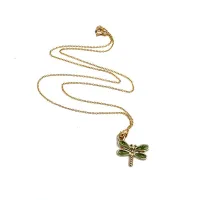Isabella's Nature Pendant Necklace – Green Dragonfly