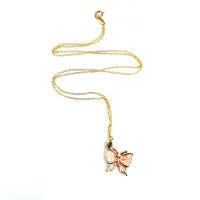 Isabella's Nature Pendant Necklace – Pink Butterfly