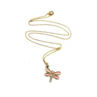 Isabella's Nature Pendant Necklace – Pink Dragonfly
