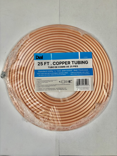 Dial 25 FT. Copper Tubing 1/4”. OD 0.020” Thickness  – Image 1