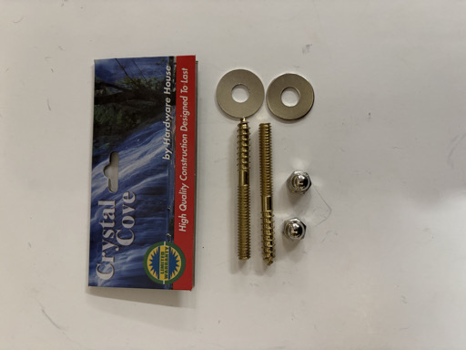 Crystal Cove Toilet Screws Brass Plated – Image 1