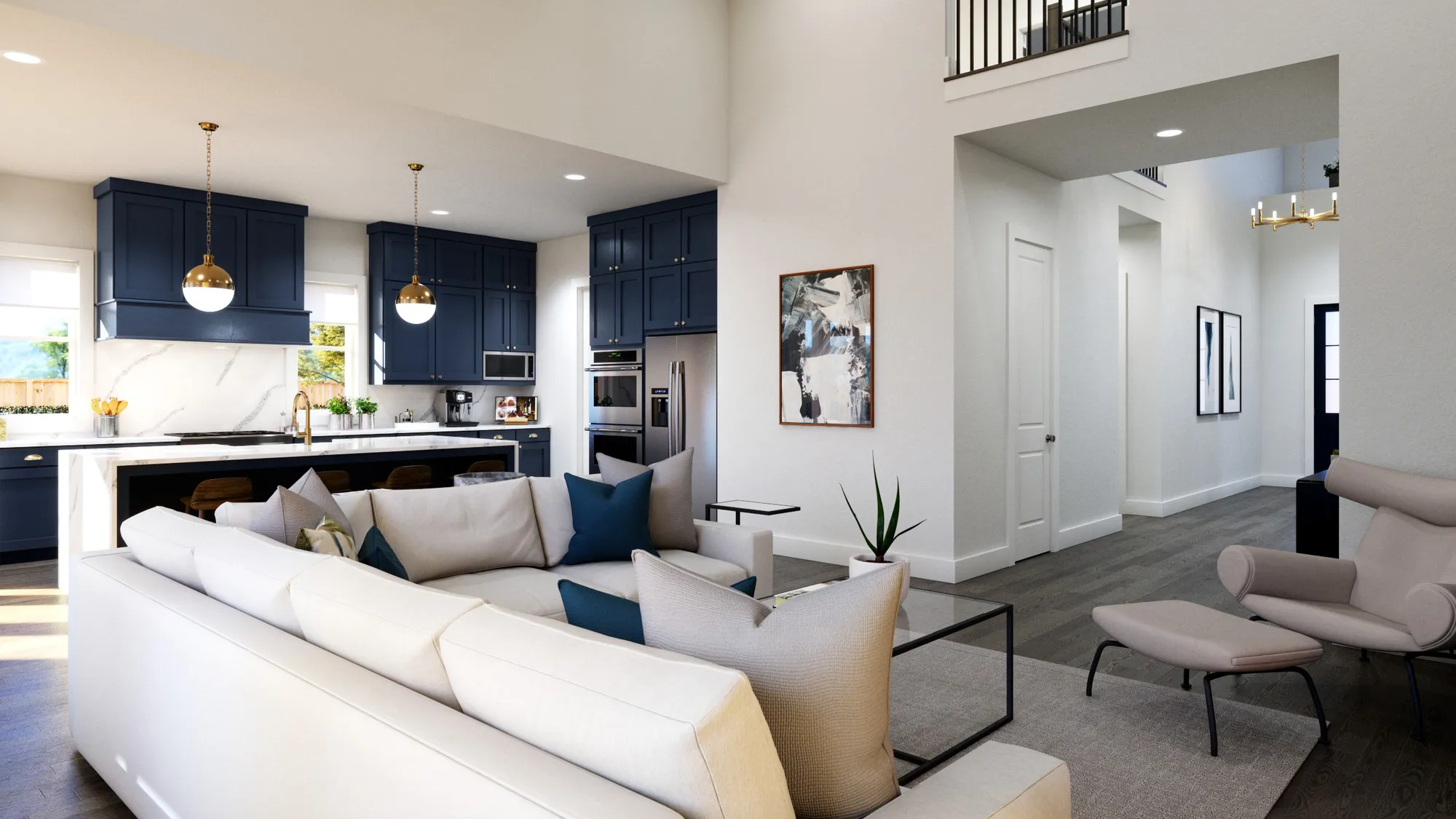 Family room in a new construction home