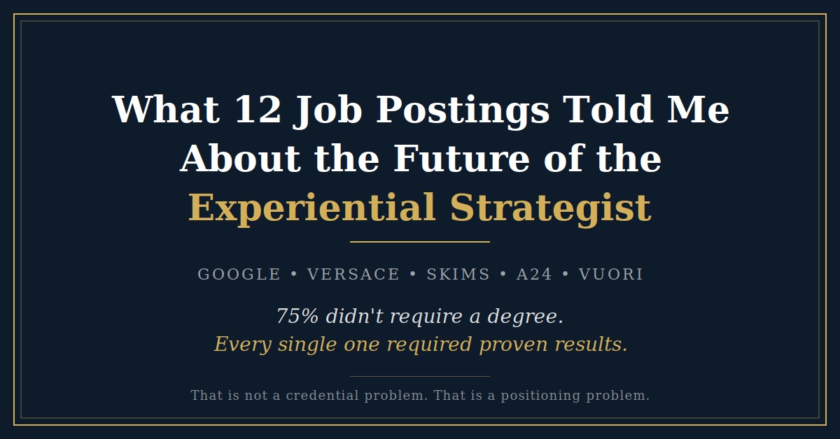  What 12 Job Postings Told Me About the Future of the Experiential Strategist