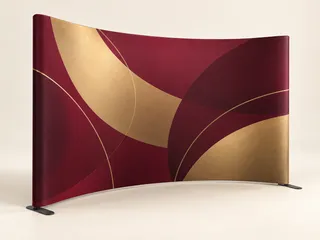 Curved Banner Wall shown as an illustrative product example without supplier branding