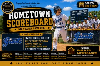 Hometown Sports Recap — Saturday, June 6, 2026 — Simcoe Giants 13U Rally Past Kingsville