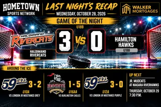 Hometown Sports Recap — Wednesday, October 28, 2026 — River Cats U18B Blank Hamilton Hawks