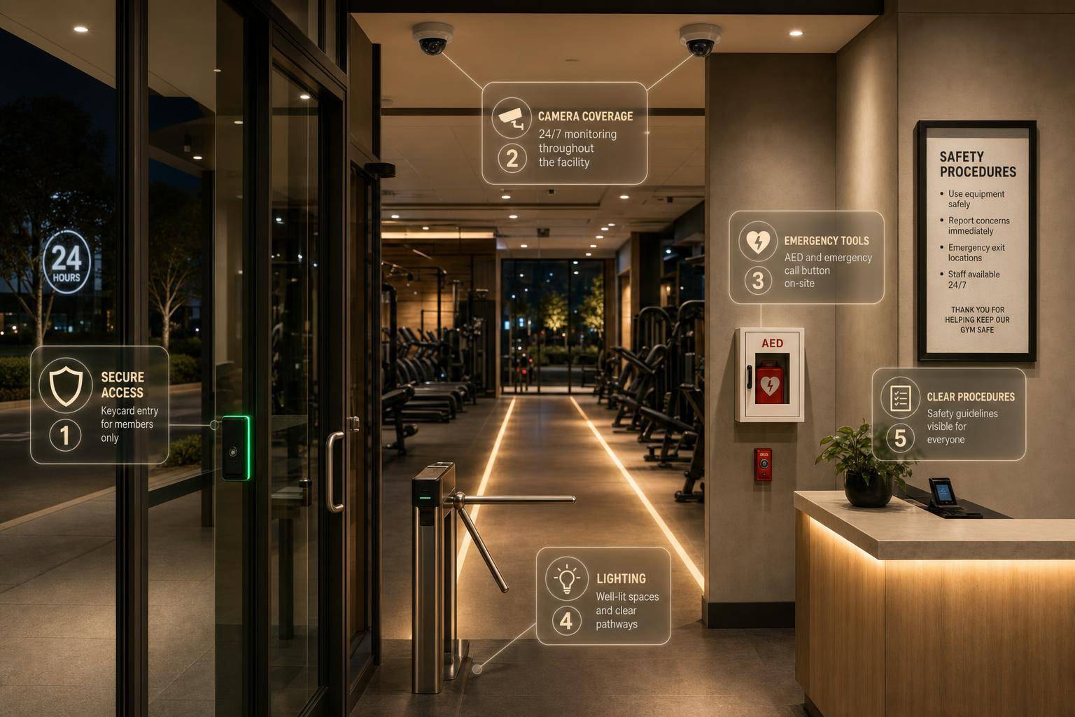 How 24-Hour Gyms Ensure Member Safety