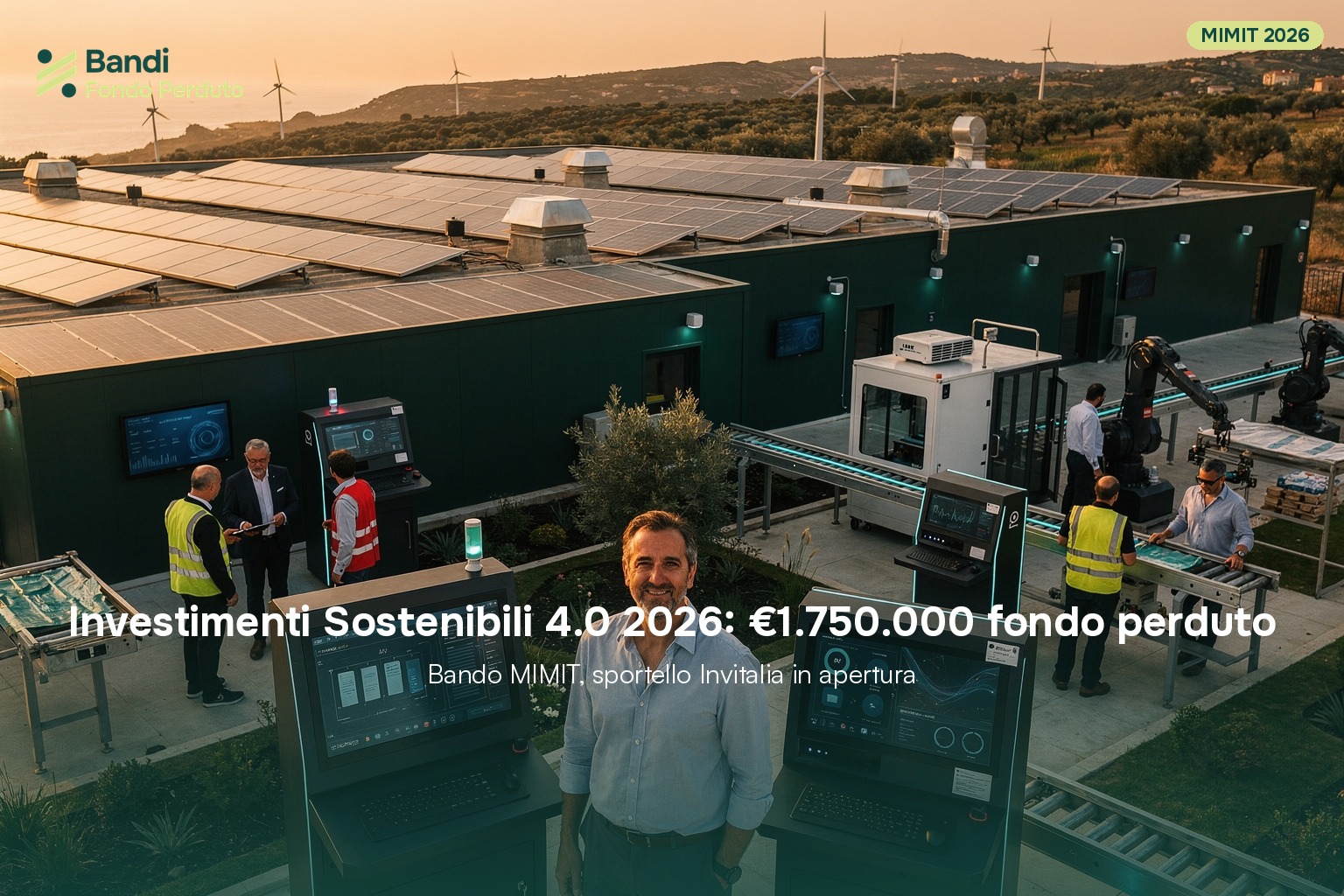 Bando Investimenti Sostenibili 4.0 2026: fino a €1.750.000 a fondo perduto per PMI Sud