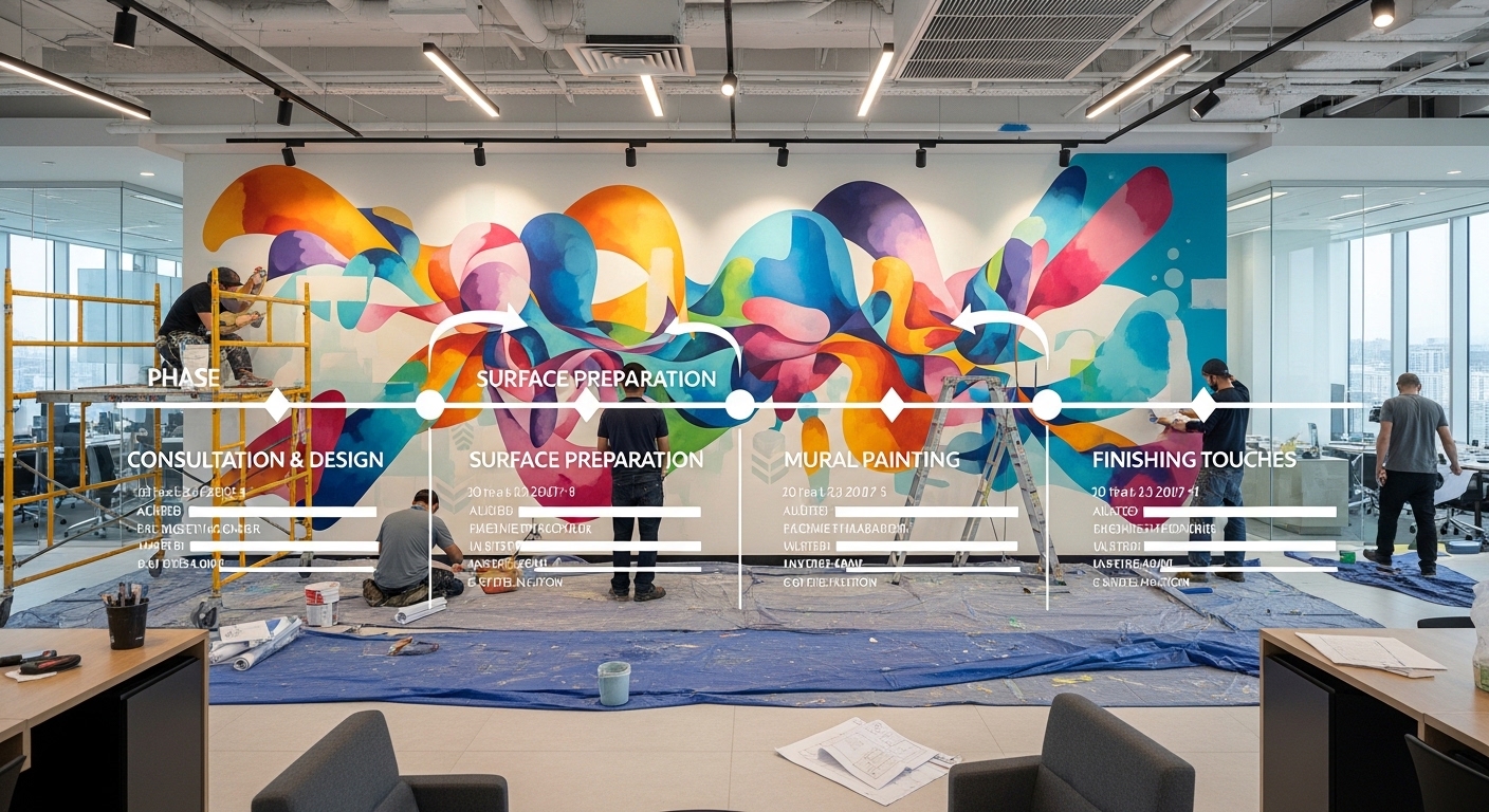 Office Mural Installation Timeline: Schedule Planning for Commercial Walls
