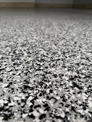 The Power of Negative Space in Random Flake Epoxy Floors | Mr. Seal