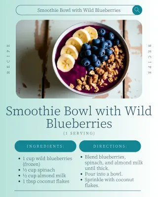 Healthy Smoothie Bowl with Wild Blueberries