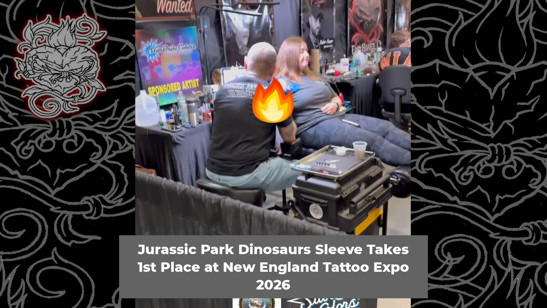 Jurassic Park Dinosaurs Sleeve Takes 1st Place at New England Tattoo Expo 2026