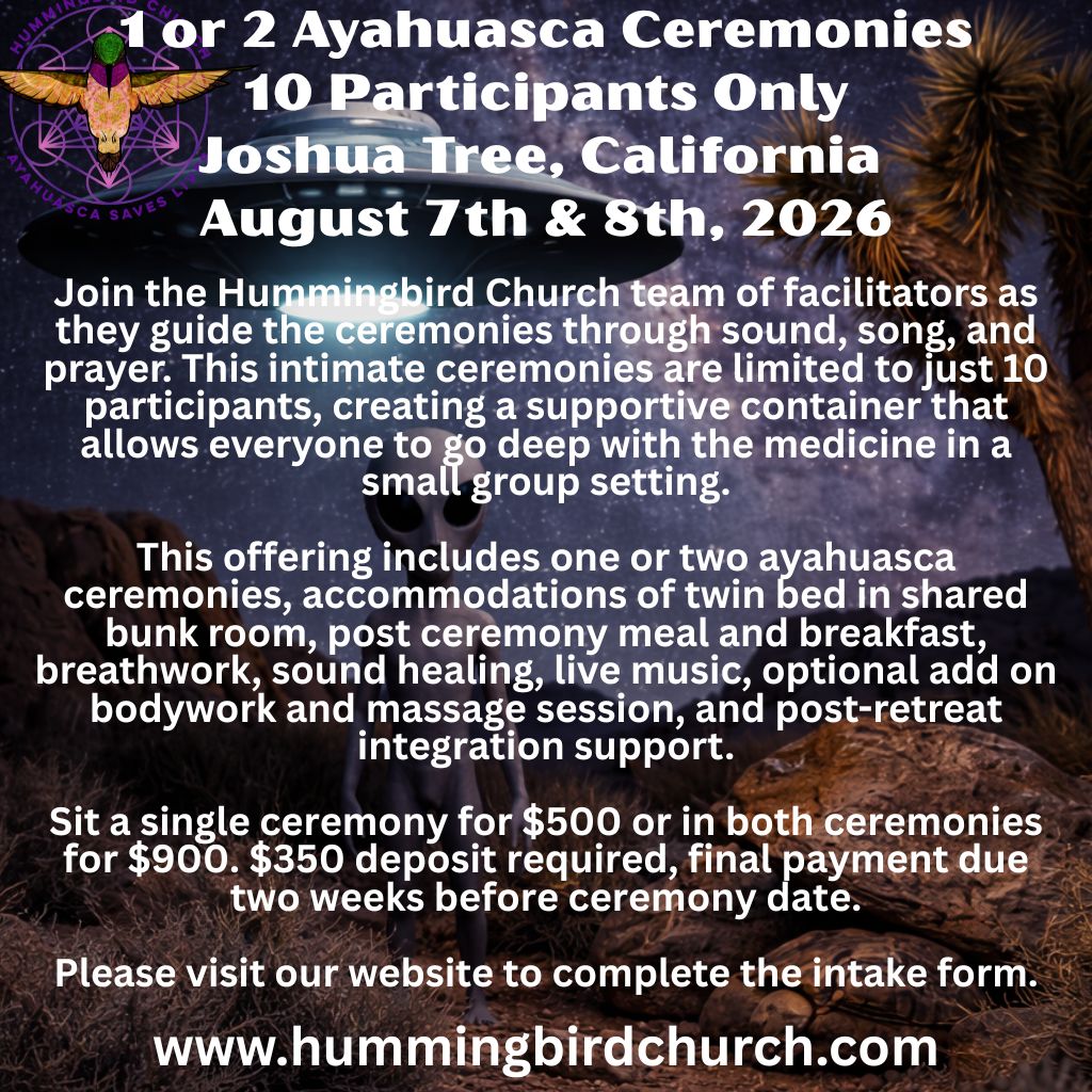 10 Participants Only - Joshua Tree, California - August 7th & 8th, 2026 - Single Night Ceremony or Two Nights of Ceremony