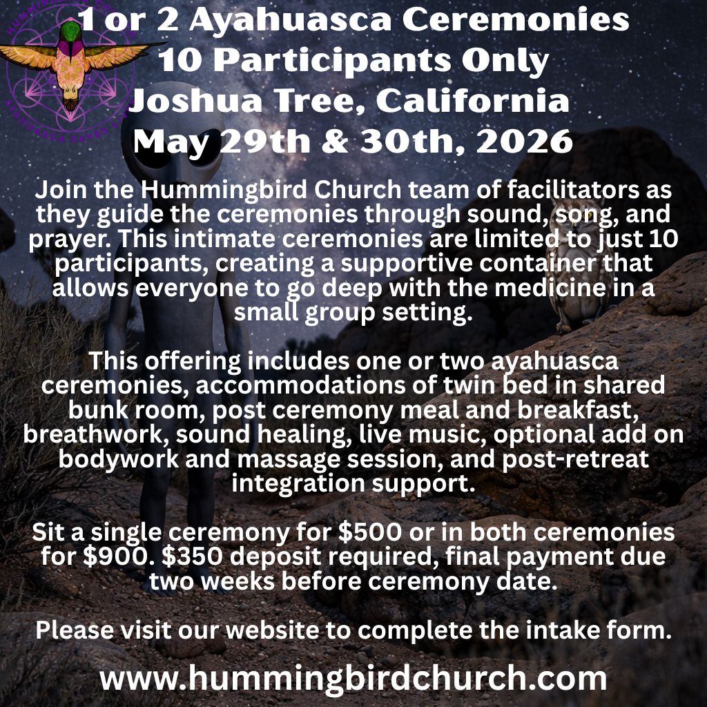 10 Participants Only - Joshua Tree, California - May 29th & 30th, 2026 - Single Night Ceremony or Two Nights of Ceremony