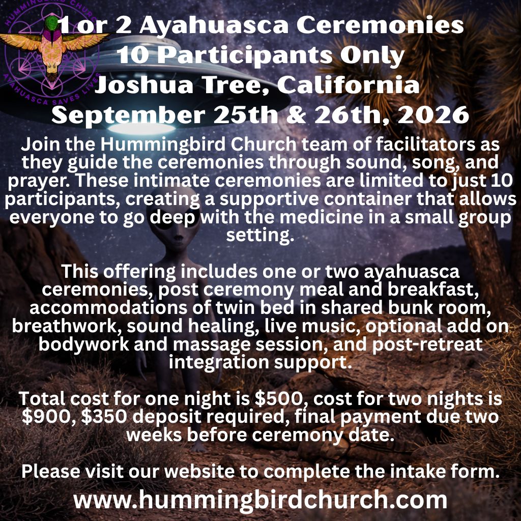10 Participants Only - Joshua Tree, California - September 25th & 26th, 2026 - Single Night Ceremony or Two Nights of Ceremony