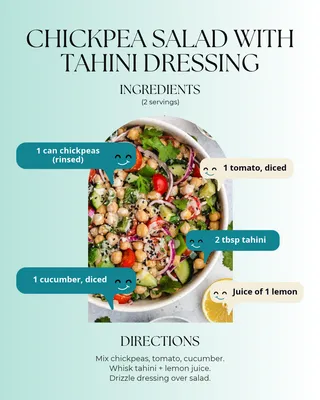 Delicious Chickpea Salad with Tahini Dressing