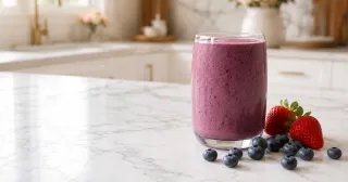 The Berry Vanilla Protein Smoothie I Make on Repeat