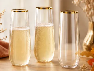 Honest Review: FOCUSLINE 24 Pack Stemless Gold Rim Champagne Flutes Review