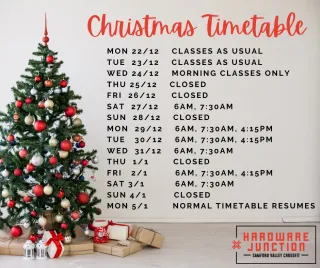 2025 Christmas Timetable - Hardware Junction