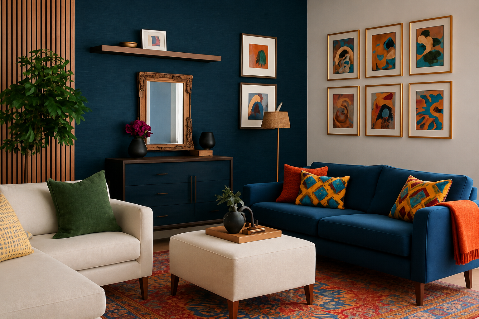 How to Get This Cozy Blue Living Room Look (Without Hiring a Designer)