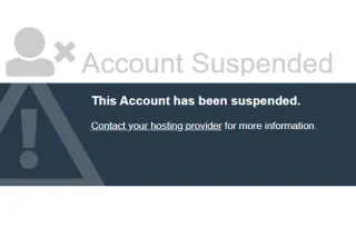 Website Account Suspended?