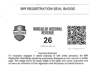 BIR Registration Seal Badge