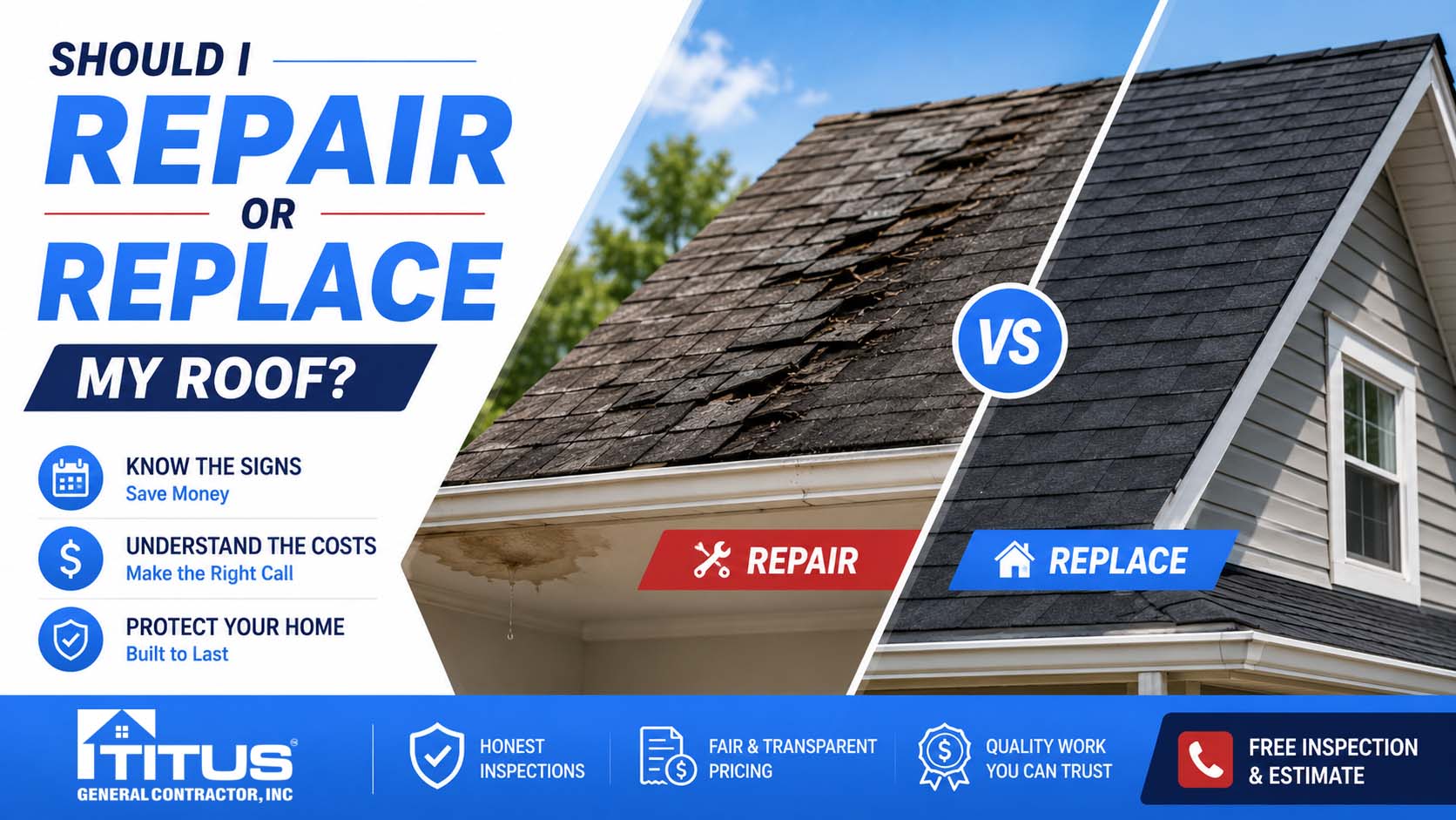 Should I Repair or Replace My Roof? The Honest Homeowner's Checklist