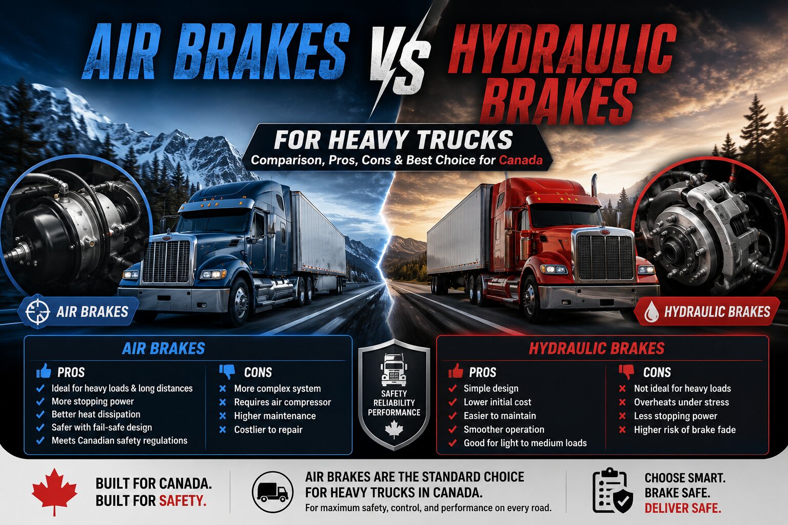 Air Brakes vs Hydraulic Brakes for Heavy Trucks