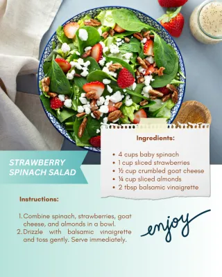 Healthy Strawberry Spinach Salad Recipe