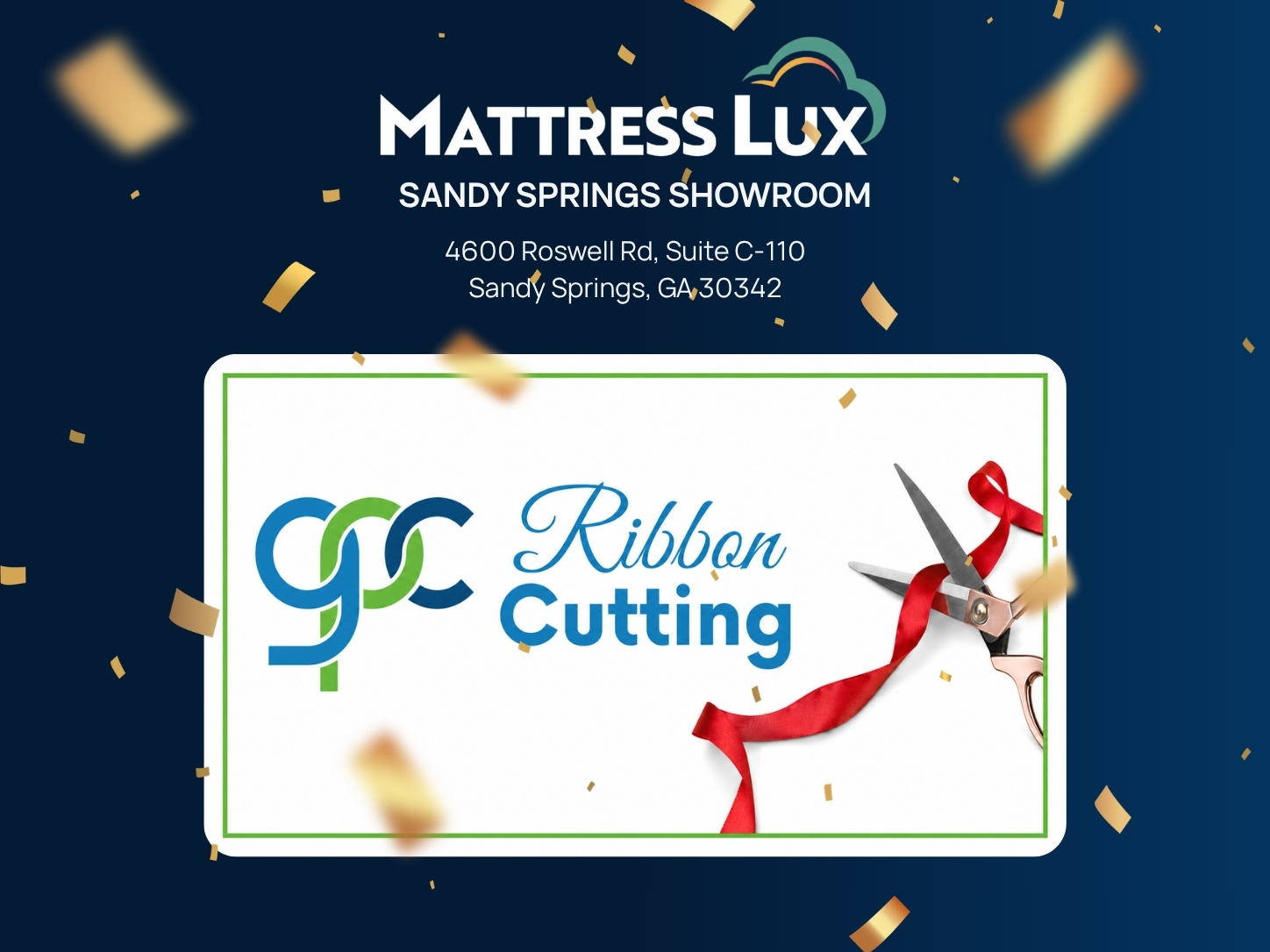 Greater Perimeter Chamber Celebrates Mattress Lux Sandy Springs Grand Opening with Ribbon Cutting