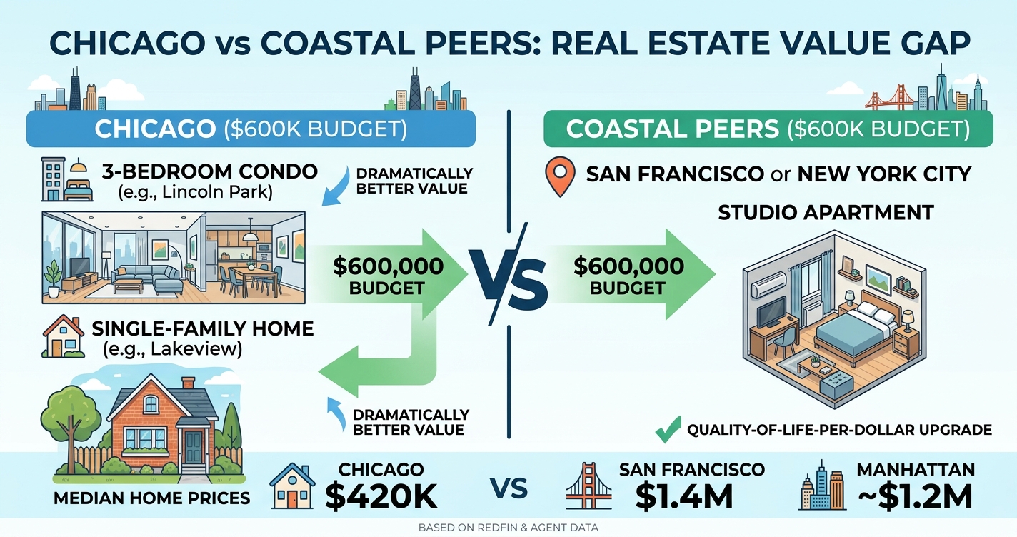 A 600000 Dollar Budget Buys a Three Bedroom in Lincoln Park and a Studio in San Francisco Here Is Why
