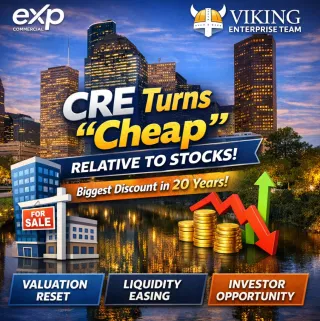 📉 CRE Turns “Cheap” Relative to Stocks for the First Time in 20 Years 📈