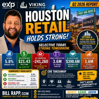 🏬 Houston Retail Market Q2 2026: Negative Absorption—but the Fundamentals Remain Strong 📈