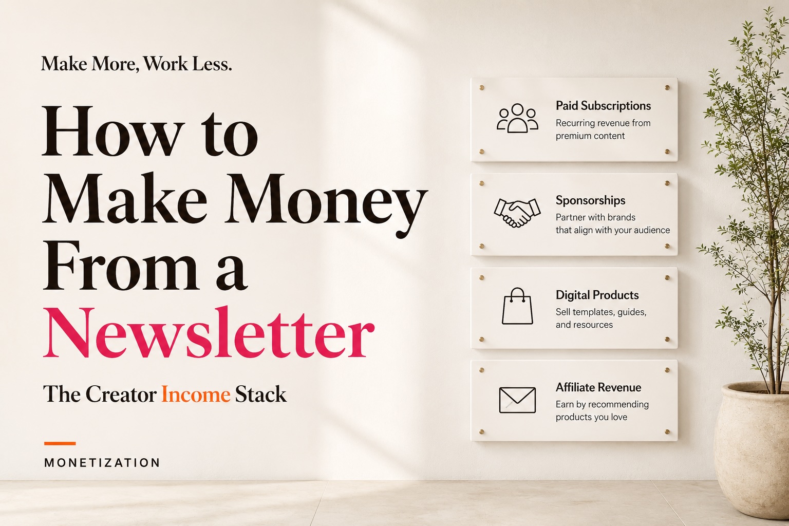 How to Make Money From a Newsletter (The Creator Income Stack)