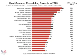 Bathrooms were the Most Common Remodeling Project in 2025