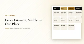 A Simple Sales Board for Every Estimate: Stop Losing Jobs in Texts and Notebooks