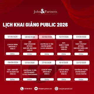 LỊCH KHAI GIẢNG PUBLIC 2026 TỪ JOHN&PARTNERS