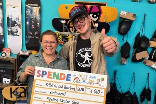 Spendenübergabe Skater-Shop Pipline in Bregenz