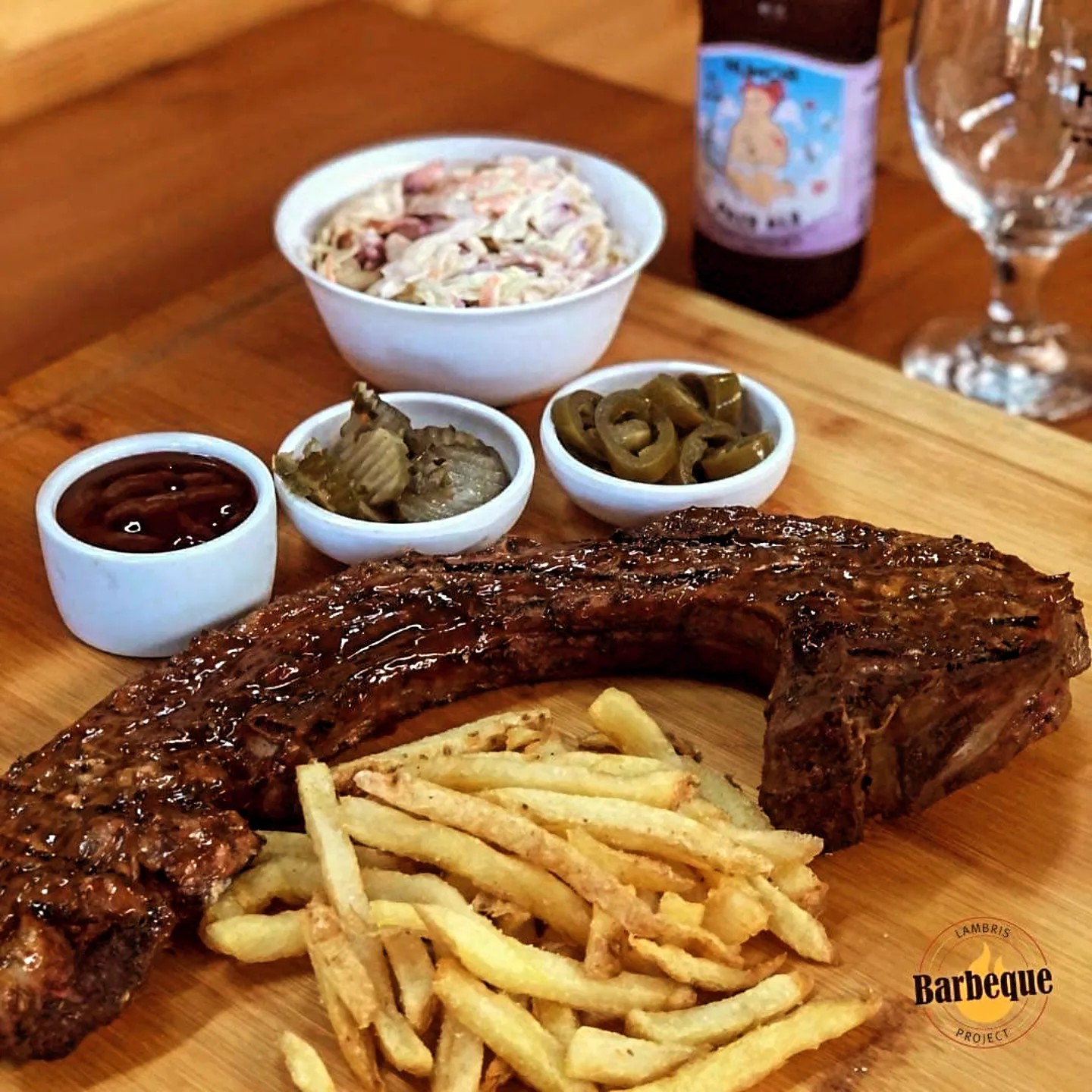 Giant Pork Chop with Fries