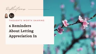 6 Reminders About Letting Appreciation In