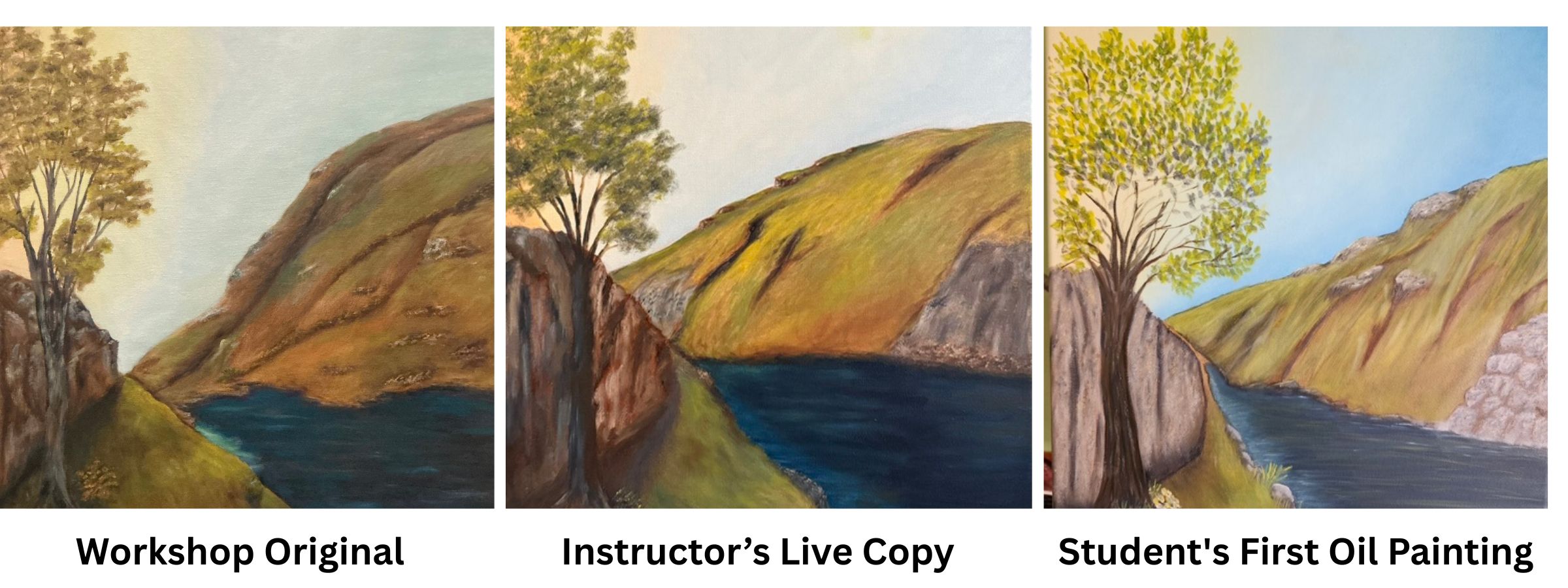 The First Session of The Landscape Method Is Complete — Three Paintings Tell the Story