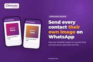 How do I send personalised images in WhatsApp templates on Tekmatix?
