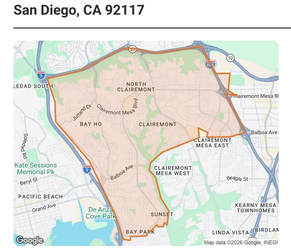 San Diego's Bay Park & 92117 Neighborhoods