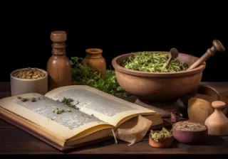 Ayurvedic herbs, traditional preparations, and an open reference book