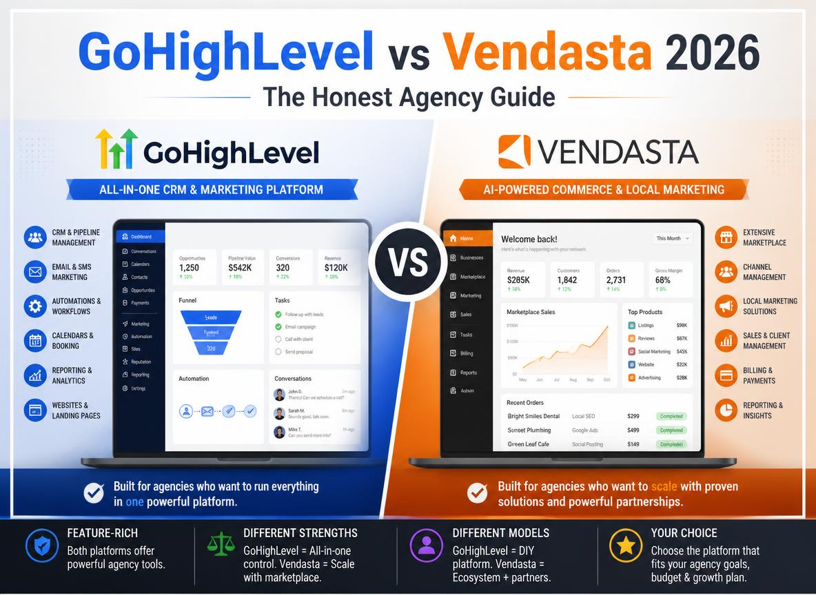 GoHighLevel vs Vendasta 2026: The Honest Agency Guide