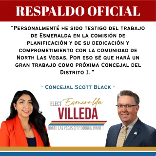 El concejal Scott Black respalda a Esmeralda Villeda para el Concejo Municipal de North Las Vegas, Distrito 1