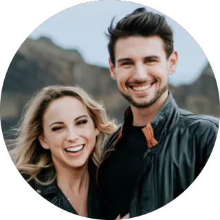 Mia and Alex smiling together