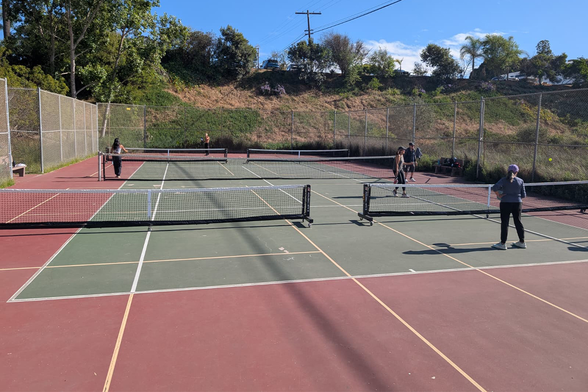 Pickleball courts at Moonlight Beach, Encinitas, California.