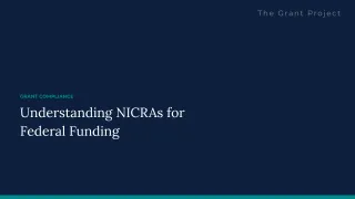 Understanding NICRAs for Federal Funding